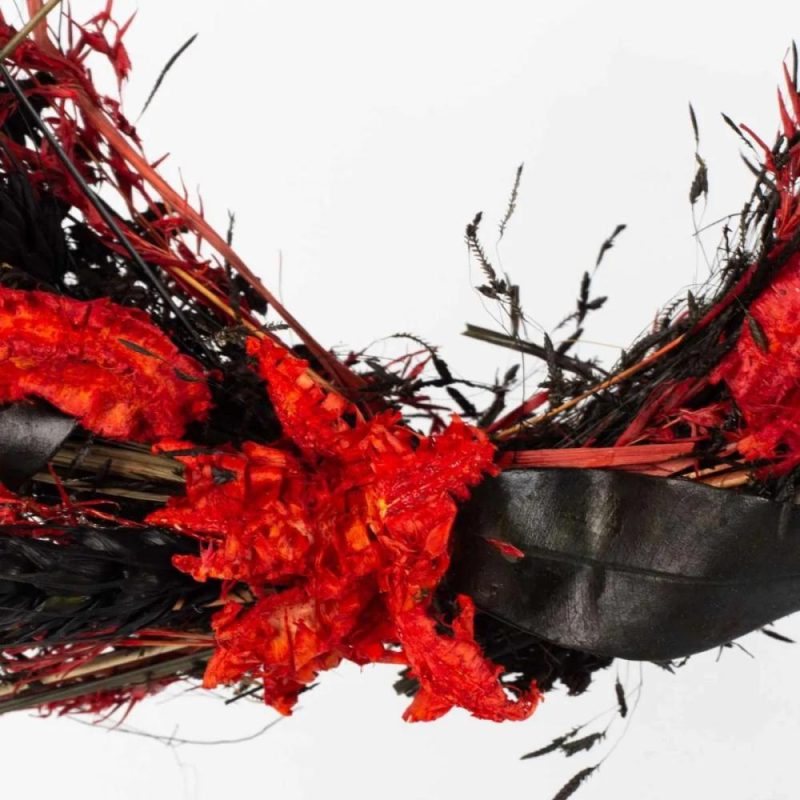 Dried flowers | Dried Flowers Wreath Galeno On Ring, Red-Black, 36,5Cm, Ø30Cm Accessories Dried flowers