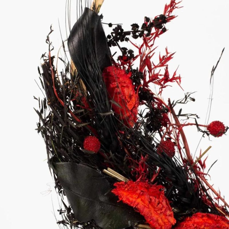 Dried flowers | Dried Flowers Wreath Galeno On Ring, Red-Black, 36,5Cm, Ø30Cm Accessories Dried flowers