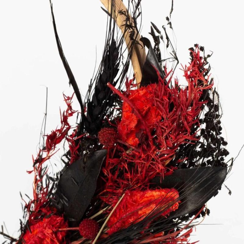 Dried flowers | Dried Flowers Wreath Galeno On Ring, Red-Black, 36,5Cm, Ø30Cm Accessories Dried flowers