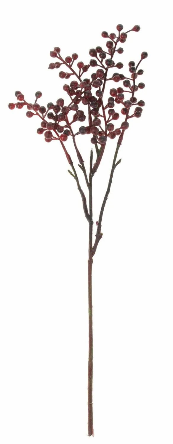 Elders | Artificial Elderberries Branch Teith With Fruits, Burgundy, 16"/40Cm Artificial Plants Elders