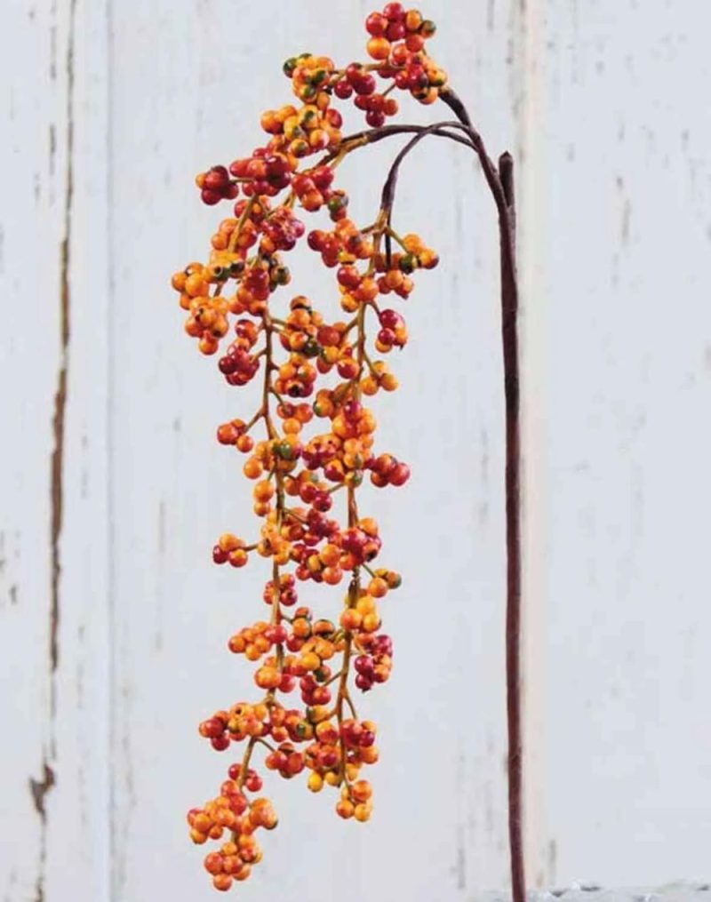 Elders | Artificial Elderberry Branch Swantje, Fruits, Orange, 16"/40Cm Artificial Plants Elders