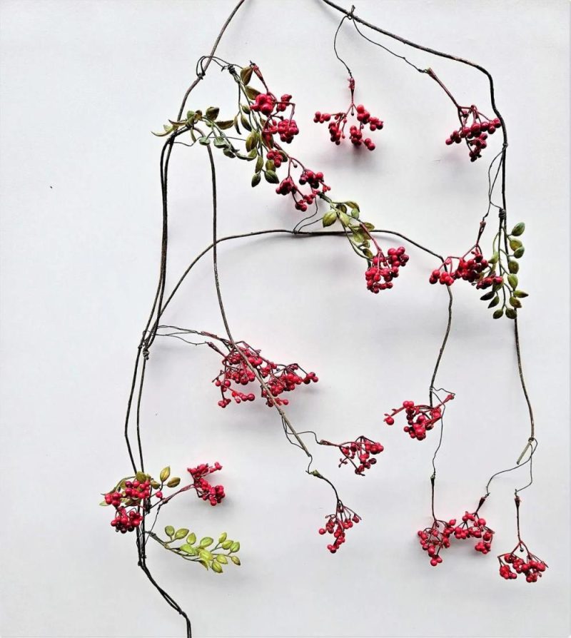 Elders | Decorative Elderberry Garland Chambal With Fruits, Red, 5Ft/140Cm Artificial Plants Elders