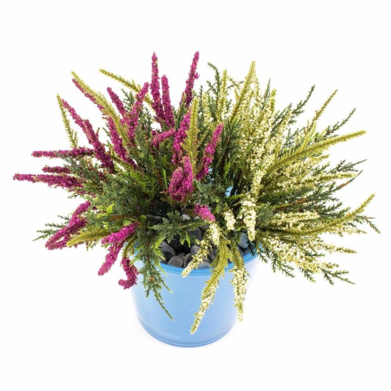 Erica | Silk Heather Almina On Spike, Pink, 8"/20Cm, Ø0.2"/0,5Cm Artificial Flowers Erica