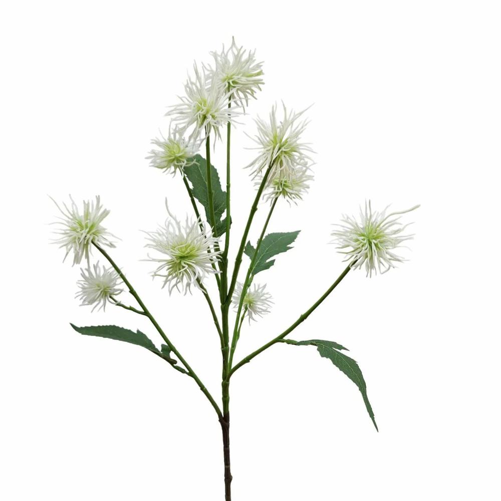 Eryngium | Artificial Globe Thistle Geskenda, Cream-White, 24"/60Cm Artificial Flowers Eryngium