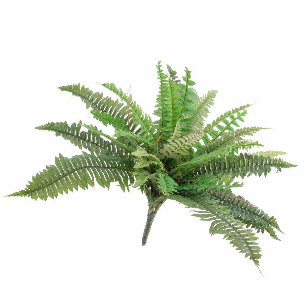 Ferns | Fake Boston Fern Samuel, On Spike, Green, 18"/45Cm, Ø 24"/60Cm Artificial Plants Ferns