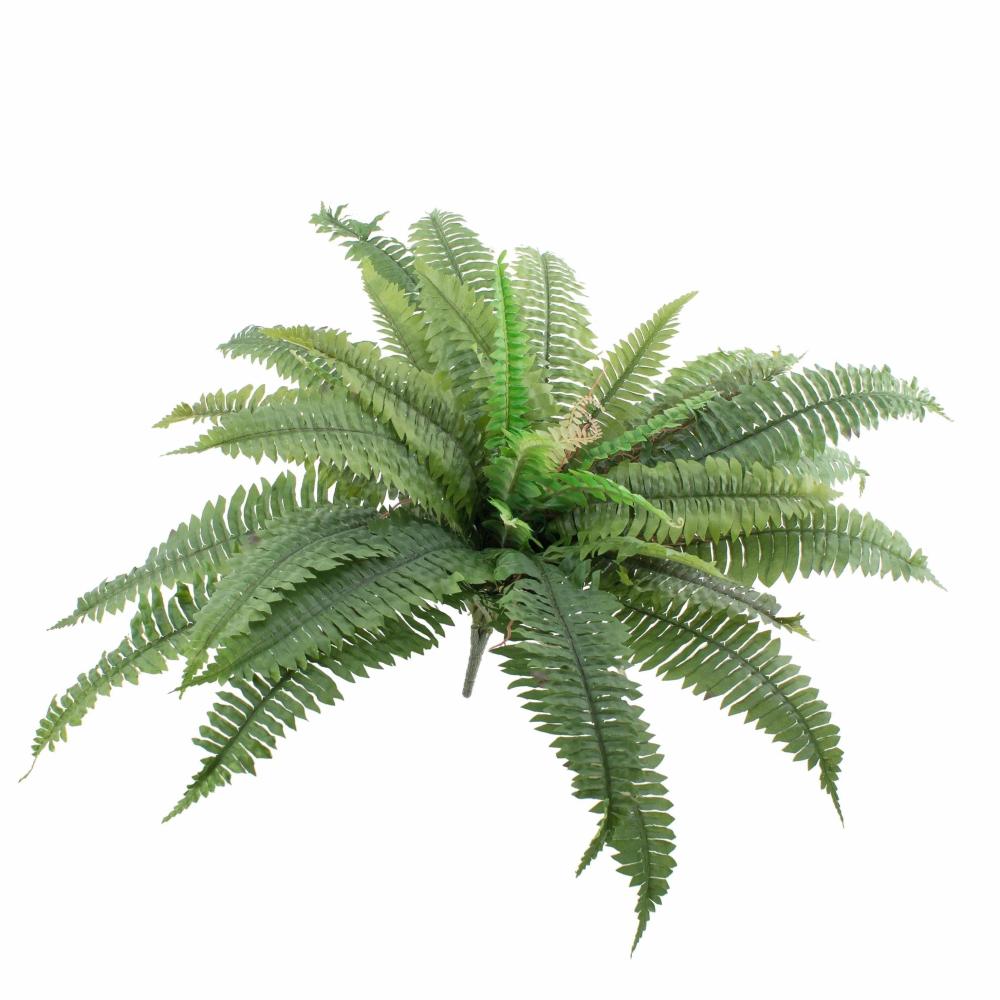 Ferns | Fake Boston Fern Samuel, On Spike, Green, 20"/50Cm, Ø 30"/75Cm Artificial Plants Ferns