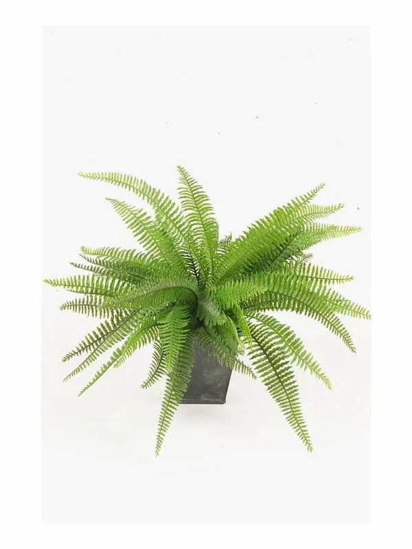 Ferns | Plastic Boston Fern Remy In Zinc Pot, Green, 12"/30Cm Artificial Plants Ferns