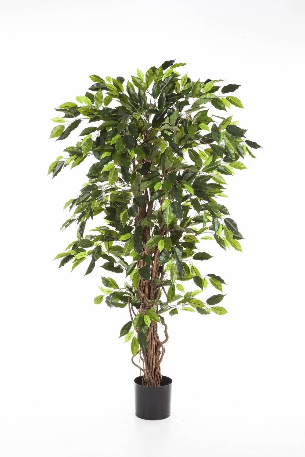 Ficus tree | Artificial Ficus Tree Jarlan, Real Stems, Green, 4Ft/120Cm Artificial Trees Ficus tree