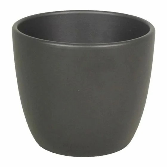 Flower pots | Ceramic Flower Pot Large Teheran Basar, Anthracite Matt, 11"/27Cm, Ø13"/32Cm Accessories Flower pots