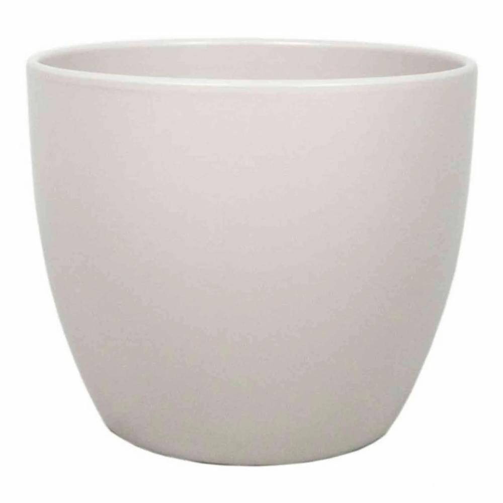 Flower pots | Ceramic Flower Pot Large Teheran Basar, Beige-Matt, 10"/25Cm, Ø11"/28Cm Accessories Beige