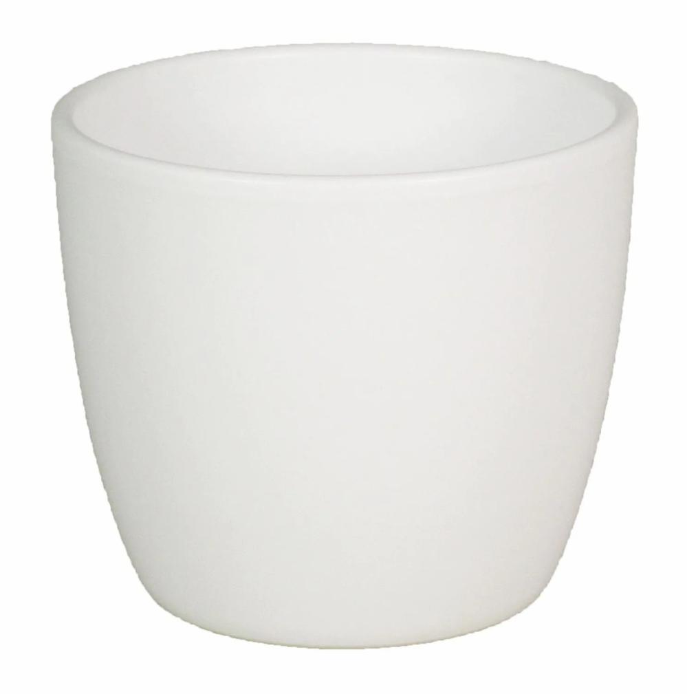 Flower pots | Ceramic Flower Pot Large Teheran Basar, White Matt, 11"/27Cm, Ø13"/32Cm Accessories Flower pots