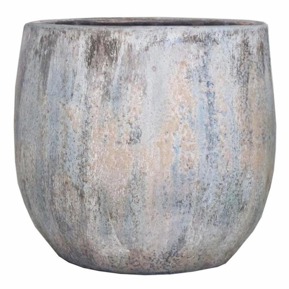 Flower pots | Ceramic Plant Pot Mortaza With Texture, Blue-Beige, 6.7"/17Cm, Ø7.5"/19Cm Accessories Blue