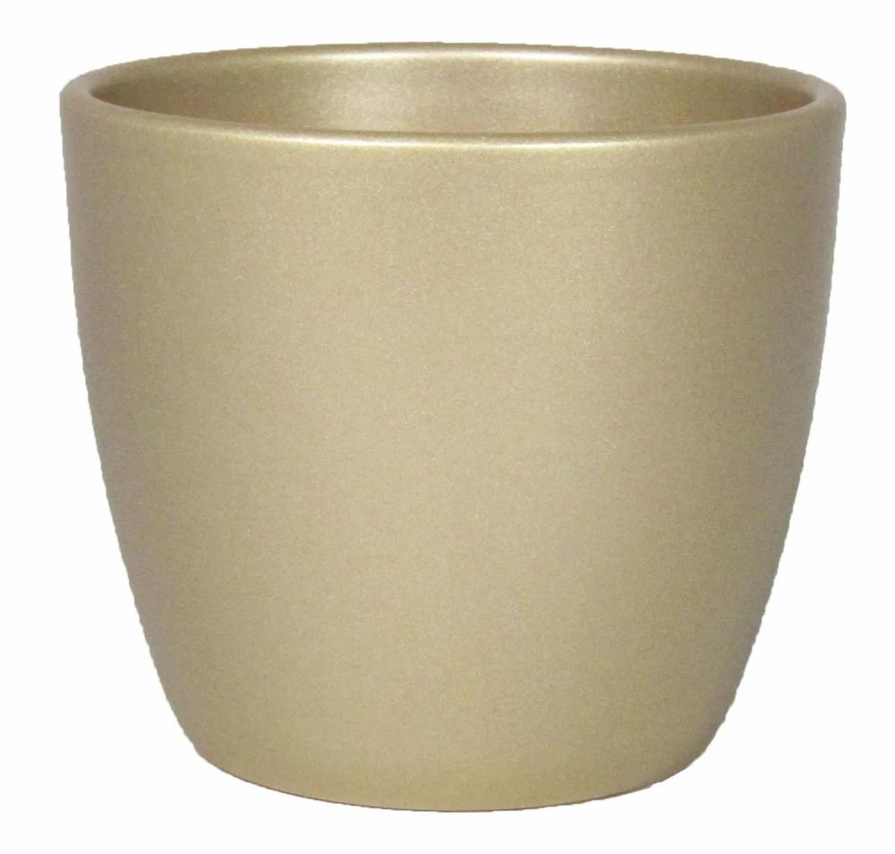 Flower pots | Ceramic Plant Pot Teheran Basar, Large, Gold Matt, 9"/22,5Cm, Ø10"/25Cm Accessories Flower pots