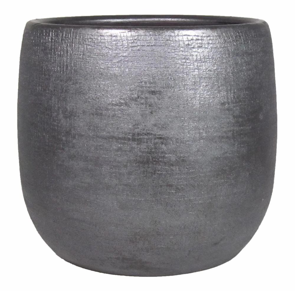 Flower pots | Flower Pot Made Of Ceramic Agape With Texture, Black, 12"/31Cm, Ø13"/34Cm Accessories Black