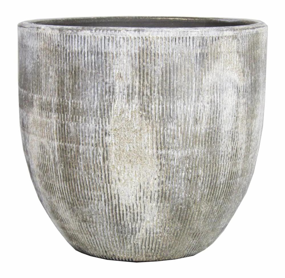 Flower pots | Flower Pot Made Of Ceramic Kamuni, Vertical Stripes, Grey-Green, 6.7"/17Cm, Ø7.5"/19Cm Accessories Flower pots