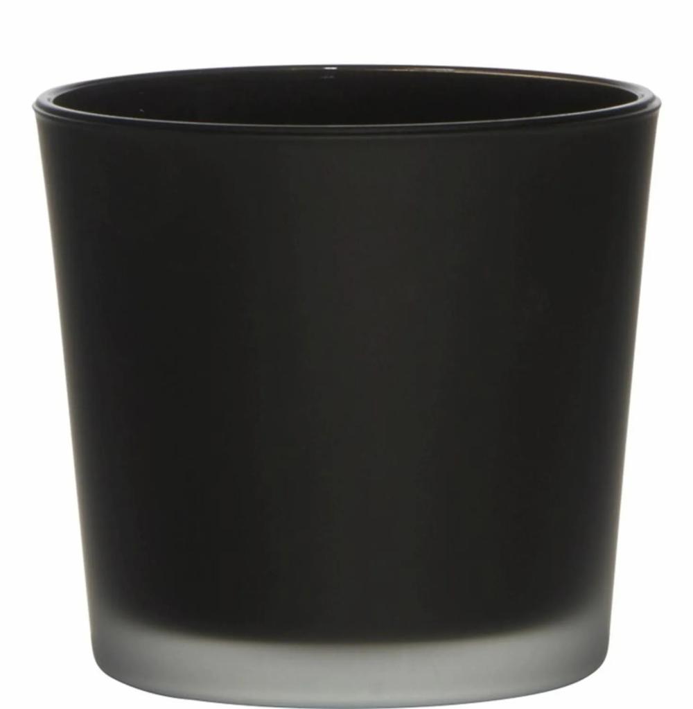 Flower pots | Flower Pot Made Of Glass Alena Frost, Black Matt, 4.3"/11Cm, Ø4.5"/11,5Cm Accessories Black