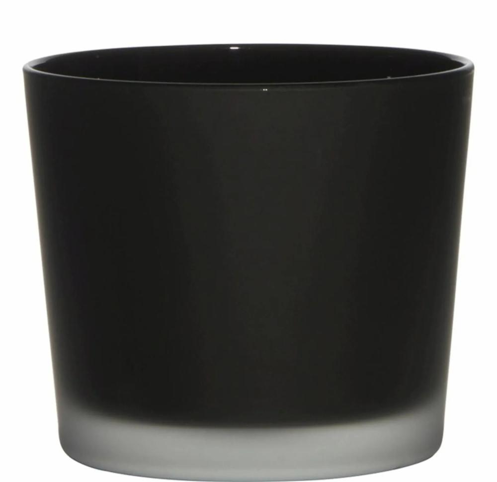 Flower pots | Flower Pot Made Of Glass Alena Frost, Black Matt, 4.9"/12,5Cm, Ø5.7"/14,5Cm Accessories Black