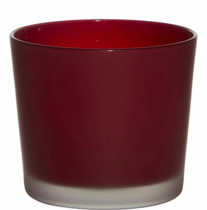 Flower pots | Flower Pot Made Of Glass Alena Frost, Red Matt, 4.9"/12,5Cm, Ø5.7"/14,5Cm Accessories Flower pots