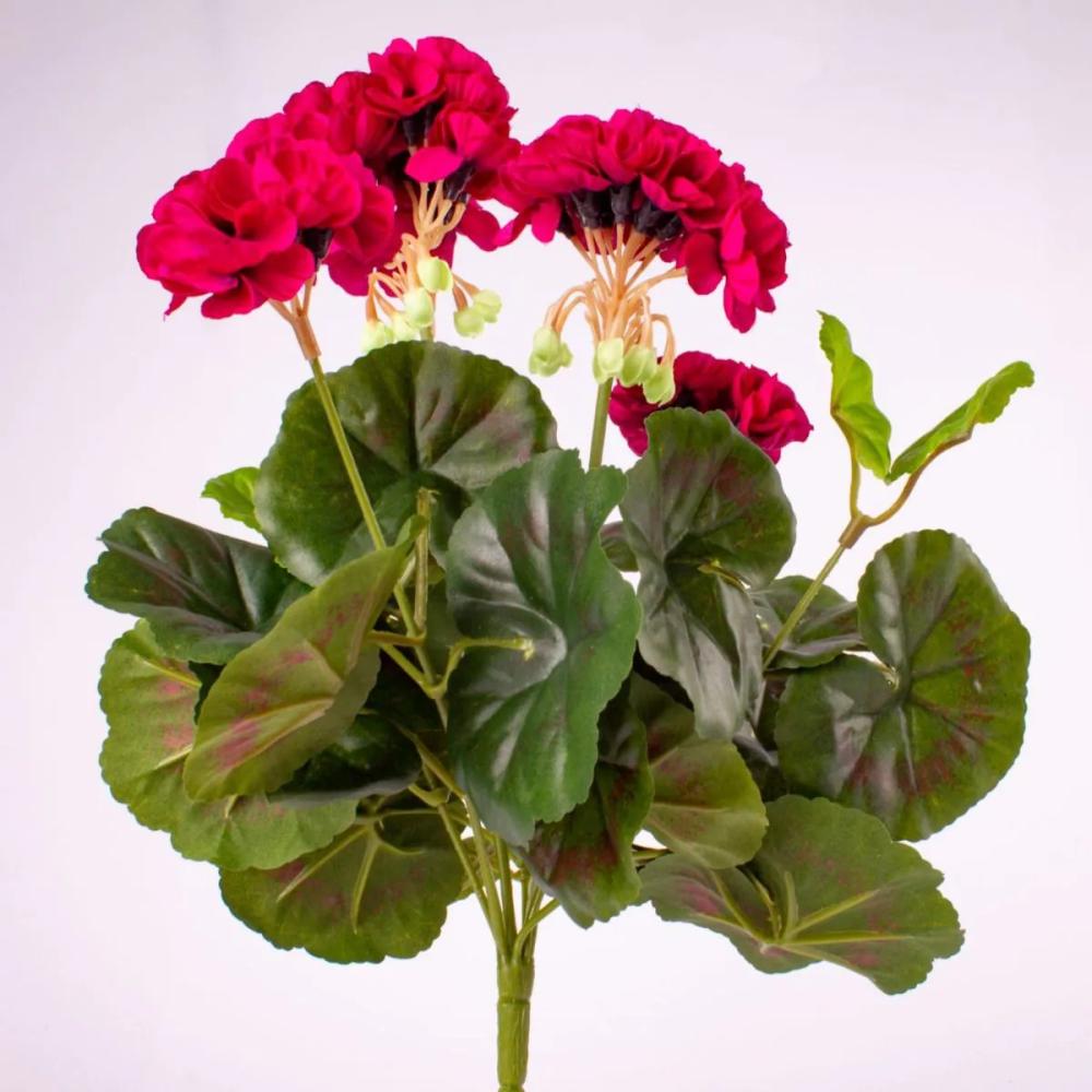 Geranium | Artificial Geranium Caph On Spike, Violet, 12"/30Cm Artificial Flowers Geranium