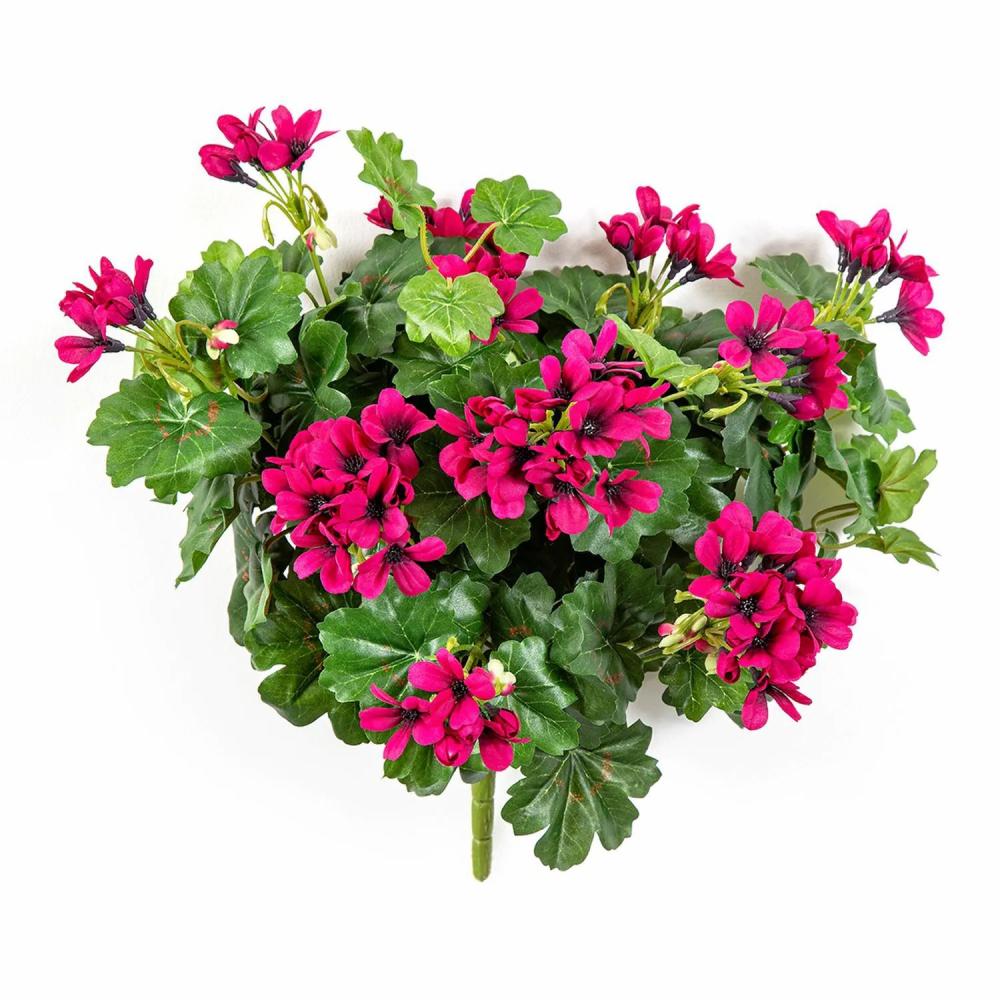 Geranium | Artificial Geranium Kaisa On Spike, Violet, 14"/35Cm Artificial Flowers Geranium