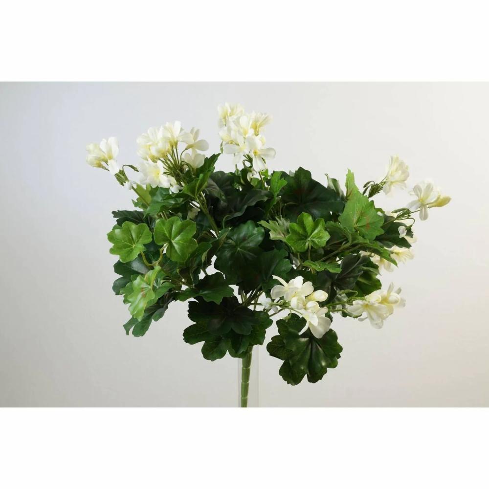 Geranium | Artificial Geranium Mia On Spike, Cream, 16"/40Cm, Ø2"-3.1"/5-8Cm Artificial Flowers Geranium