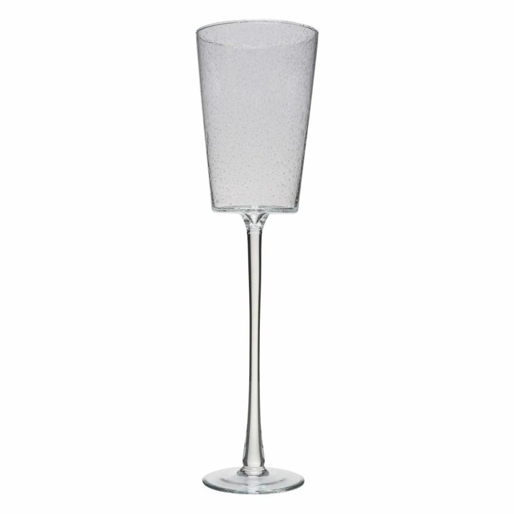 Glasses | Large Stemware Glass With Foot Kerrin With Bubbles, Clear, 65Cm, Ø17Cm Accessories Glasses