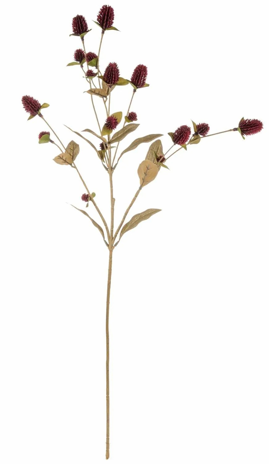 Globe amaranth | Artificial Globe Amaranth Tusiune, Dry Look, Burgundy Red, 28"/70Cm Artificial Flowers Globe amaranth