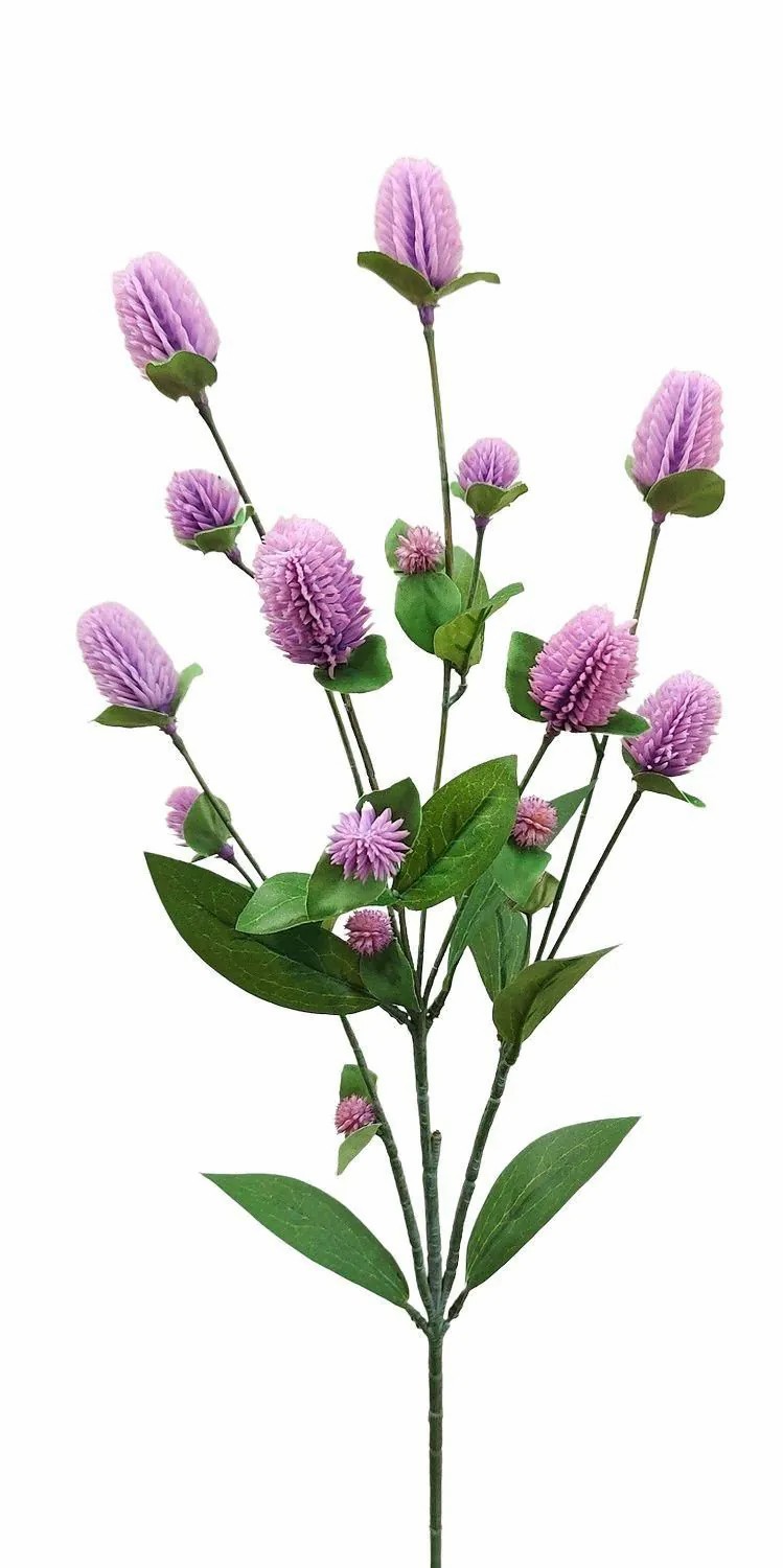 Globe amaranth | Decorative Flower Branch Globe Amaranth Thusnelda, Purple, 28"/70Cm Artificial Flowers Globe amaranth