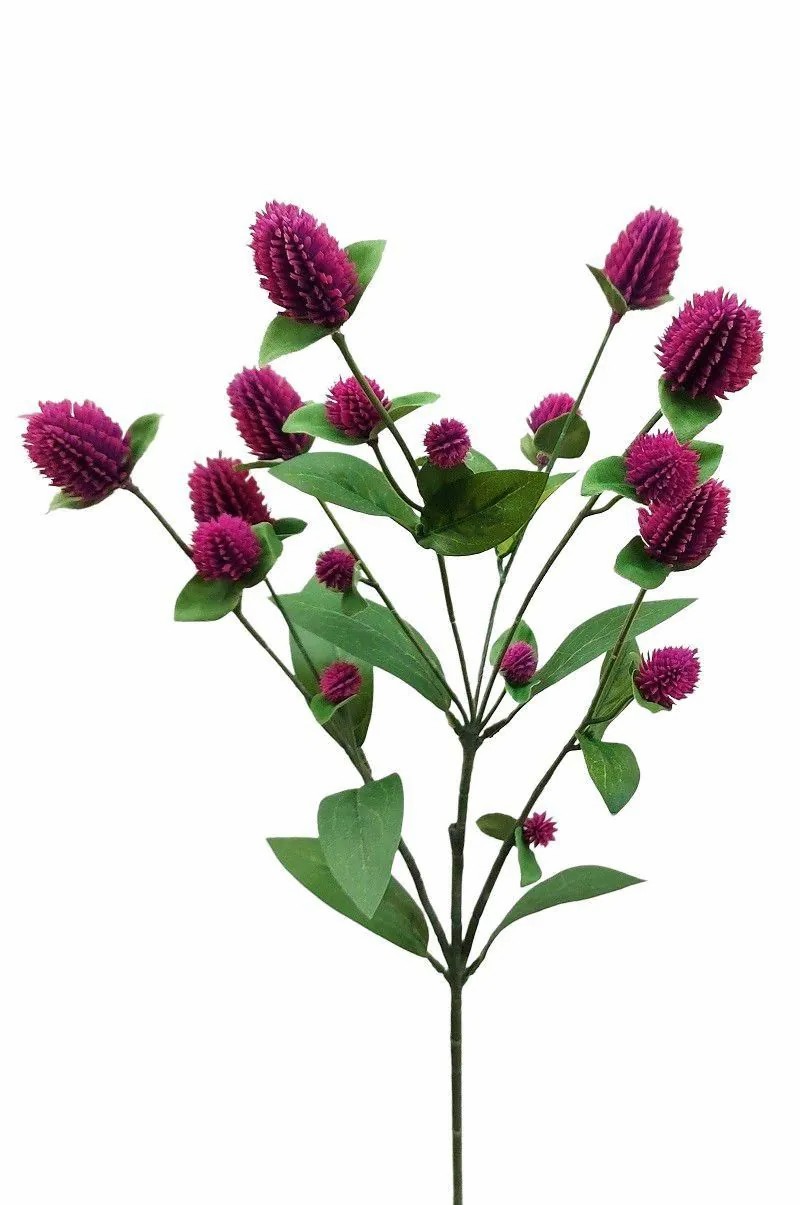 Globe amaranth | Decorative Flower Branch Globe Amaranth Thusnelda, Violet, 28"/70Cm Artificial Flowers Globe amaranth