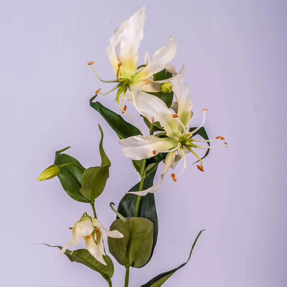 Gloriosa | Fake Gloriosa Fujita, Cream-Green, 31"/80Cm, Ø6"/15Cm Artificial Flowers Gloriosa