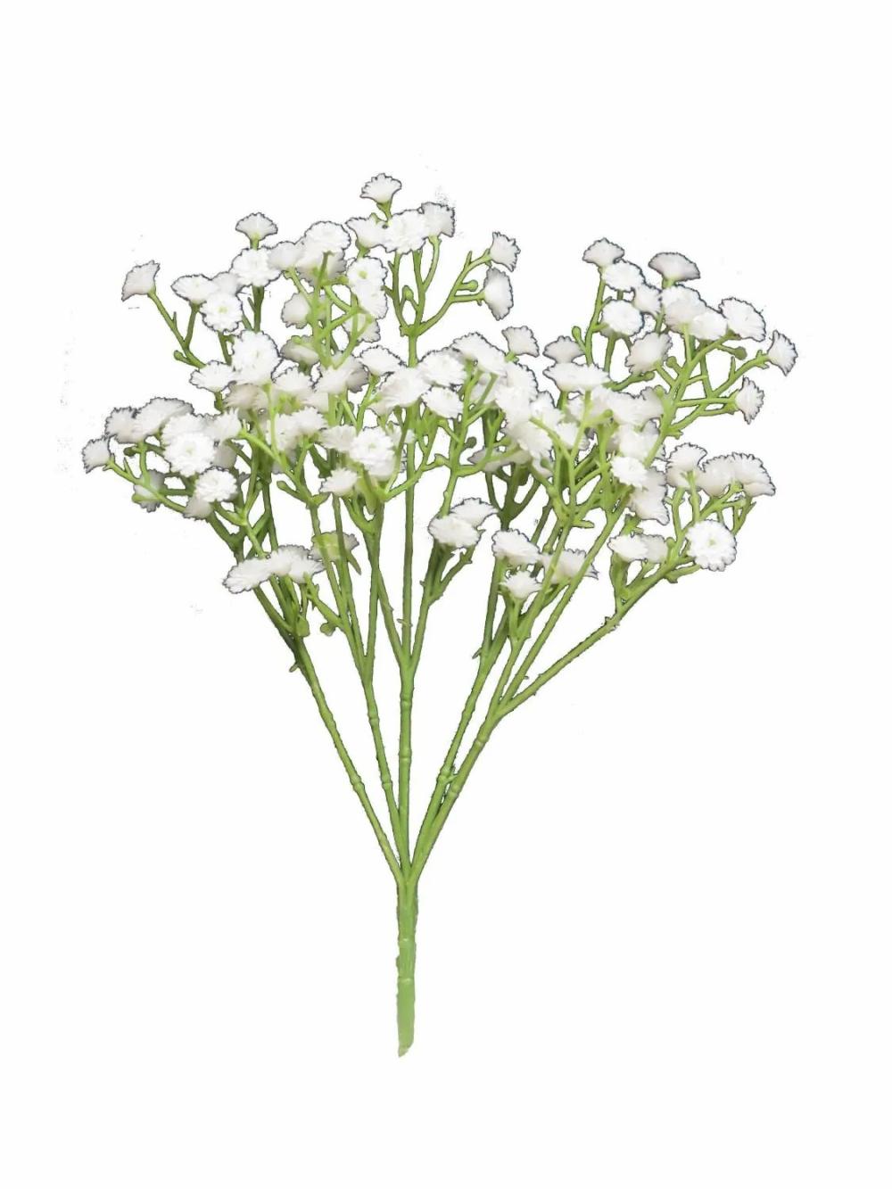 Gypsophila | Artificial Gypsophila Bush Cecilia, White, 12"/30Cm, Ø0.4"/1Cm Artificial Flowers Gypsophila