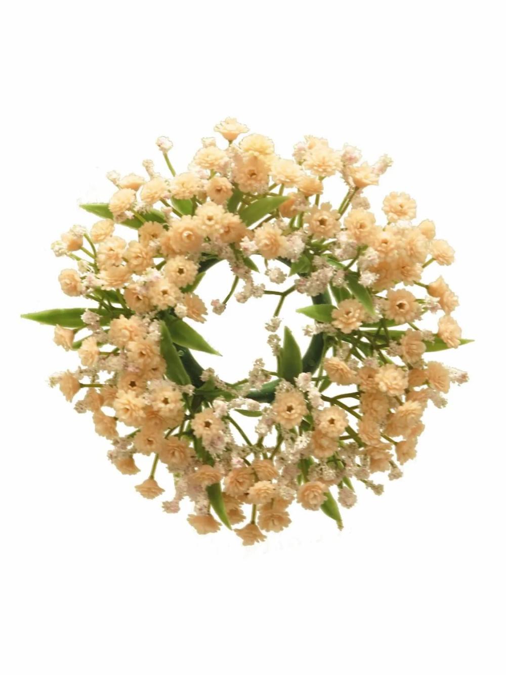 Gypsophila | Artificial Gypsophila Candle Wreath Lefei, Peach, Ø2.8"/7Cm Artificial Flowers Gypsophila