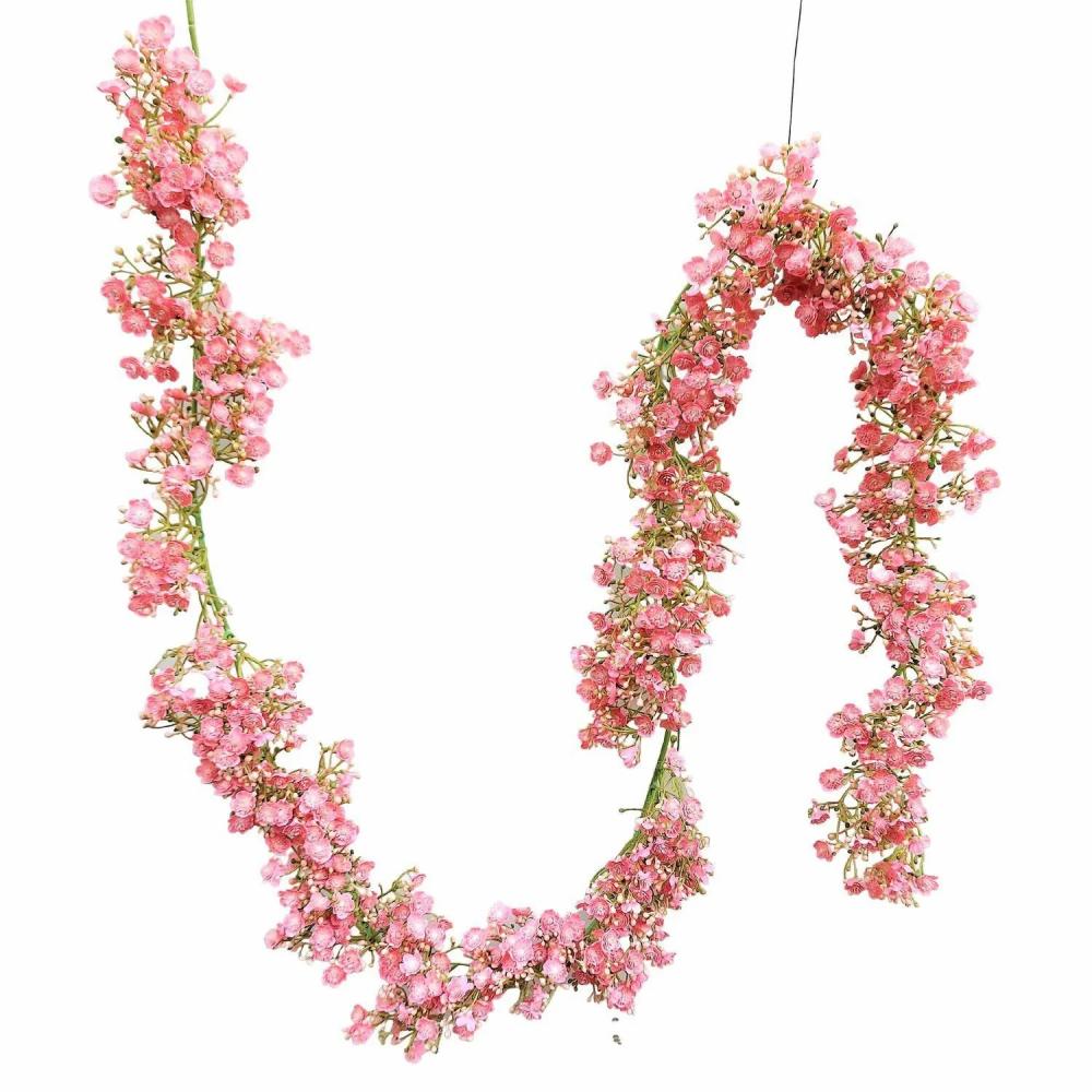 Gypsophila | Artificial Gypsophila Garland Litago, Pink-Fuchsia, 6Ft/180Cm Artificial Flowers Gypsophila