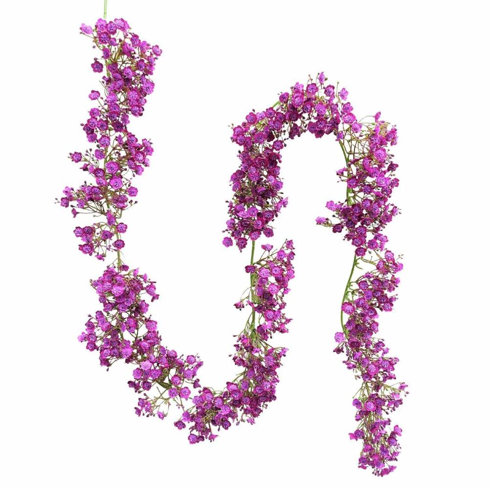 Gypsophila | Artificial Gypsophila Garland Litago, Violet, 6Ft/180Cm Artificial Flowers Gypsophila