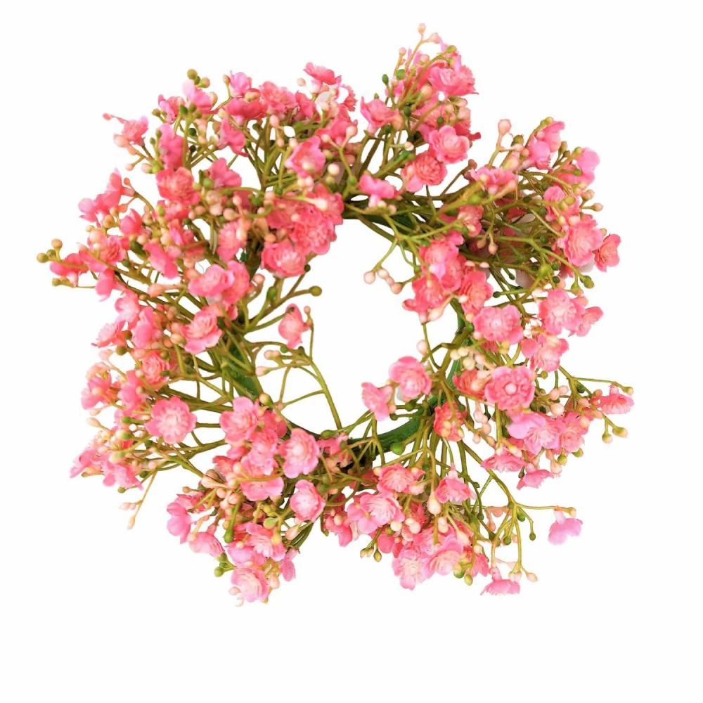 Gypsophila | Artificial Gypsophila Wreath Litago, Pink-Fuchsia, Ø8"/20Cm Artificial Flowers Gypsophila