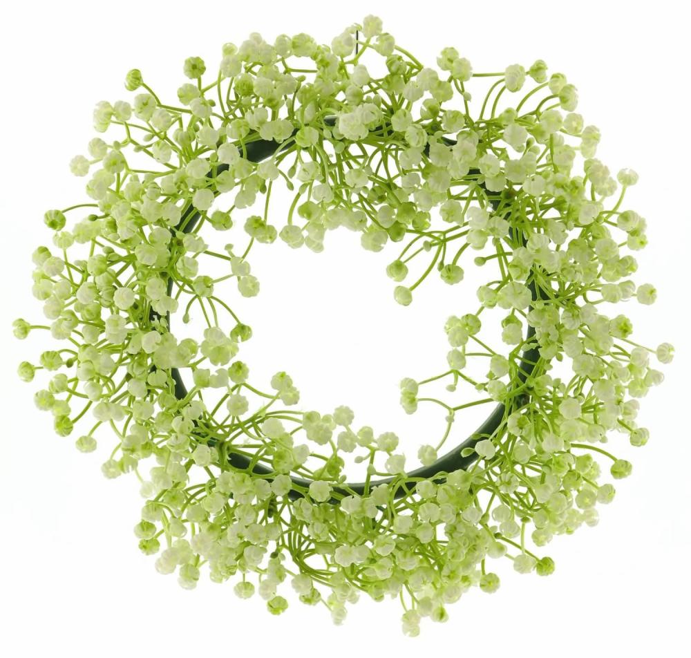 Gypsophila | Artificial Gypsophila Wreath Nalian, Cream, Ø10"/25Cm Artificial Flowers Gypsophila