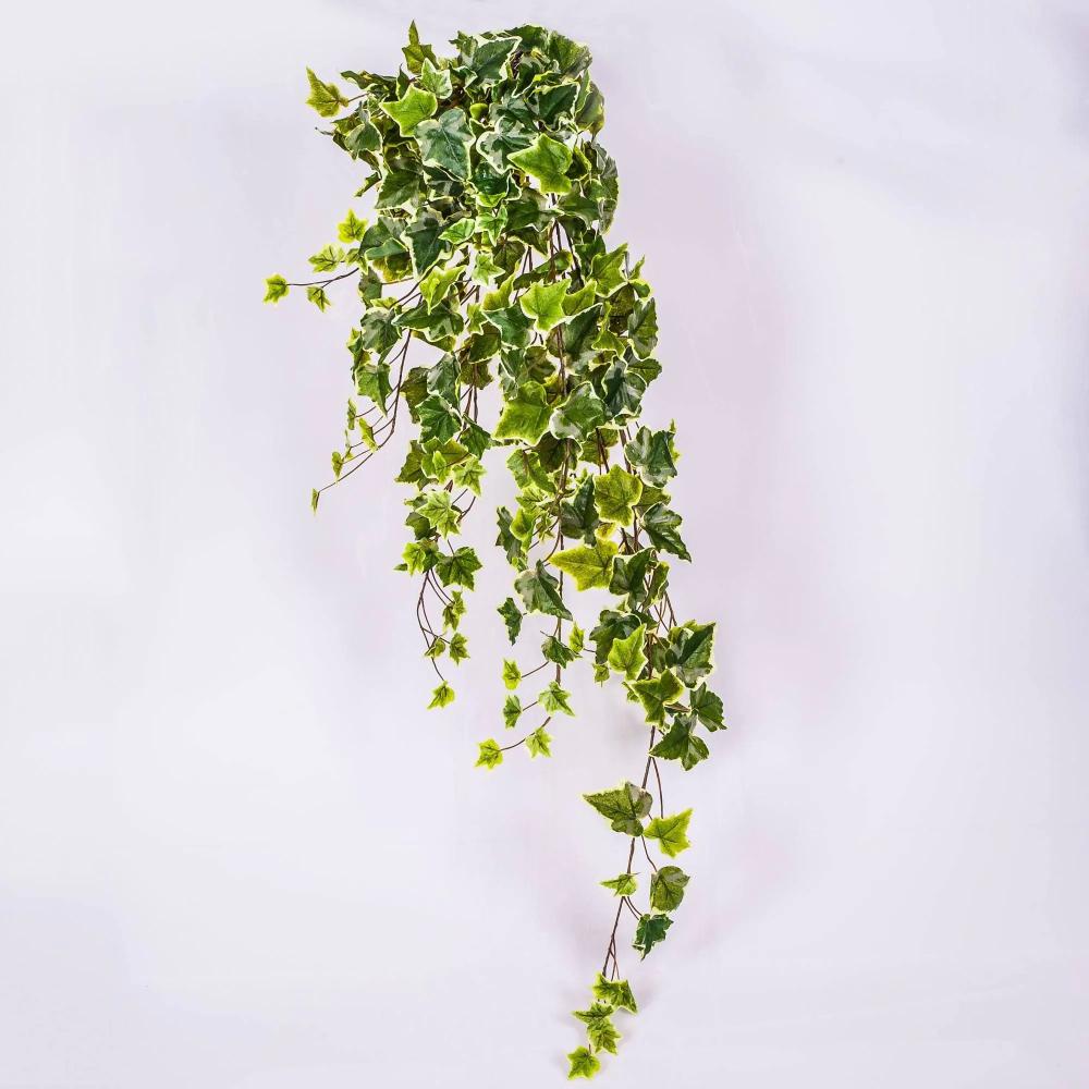 Ivy | Artificial Ivy Hanging Plant Maja, On Spike, Green-White, 3Ft/100Cm Artificial Plants Ivy