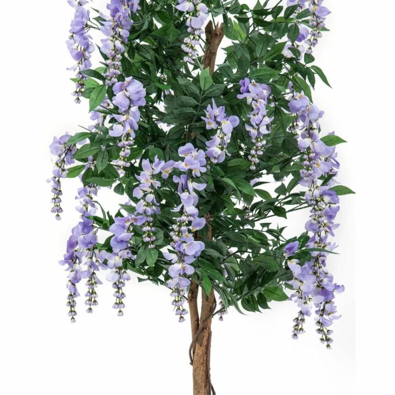 Laburnum | Artificial Wisteria Leslie, Real Stems, Blooms, Purple, 6Ft/180Cm Artificial Trees Laburnum