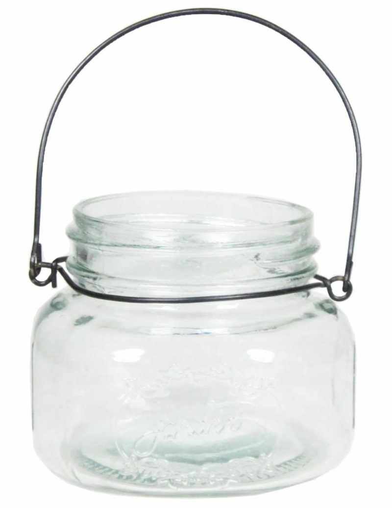 Lanterns | Lantern Daclan Made Of Glass, Metal Handle, Clear, 3.5"/9Cm, Ø4.1"/10,5Cm Accessories Lanterns