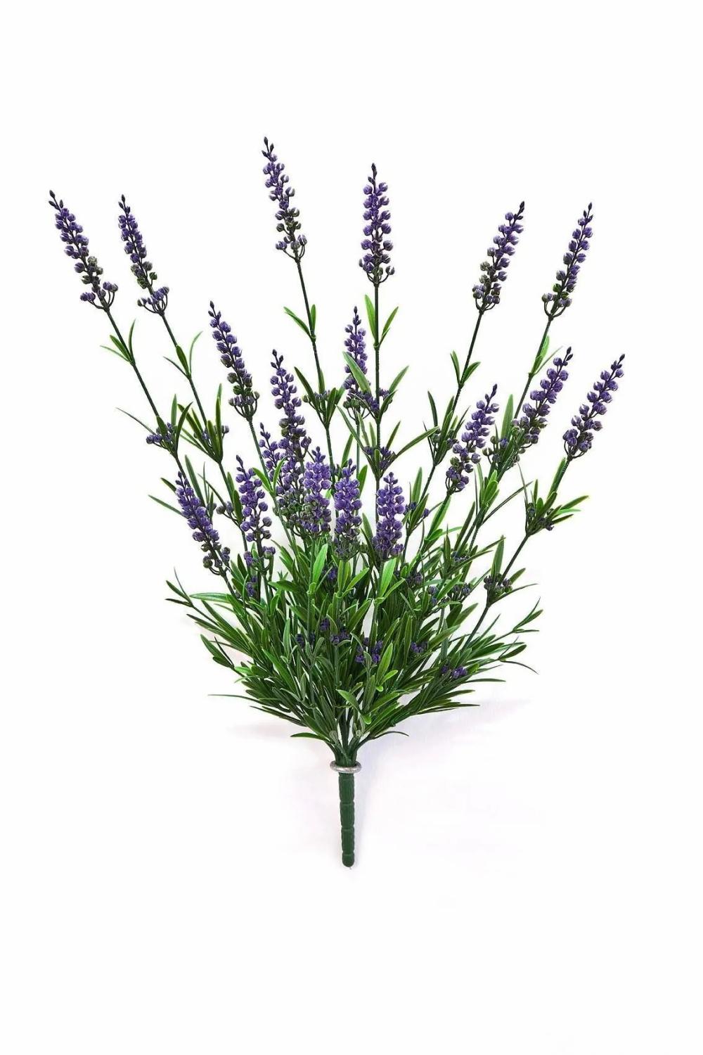 Lavender | Artificial Lavender Bush Marina On Spike, Purple, 20"/50Cm, Ø0.8"/2Cm Artificial Flowers Lavender