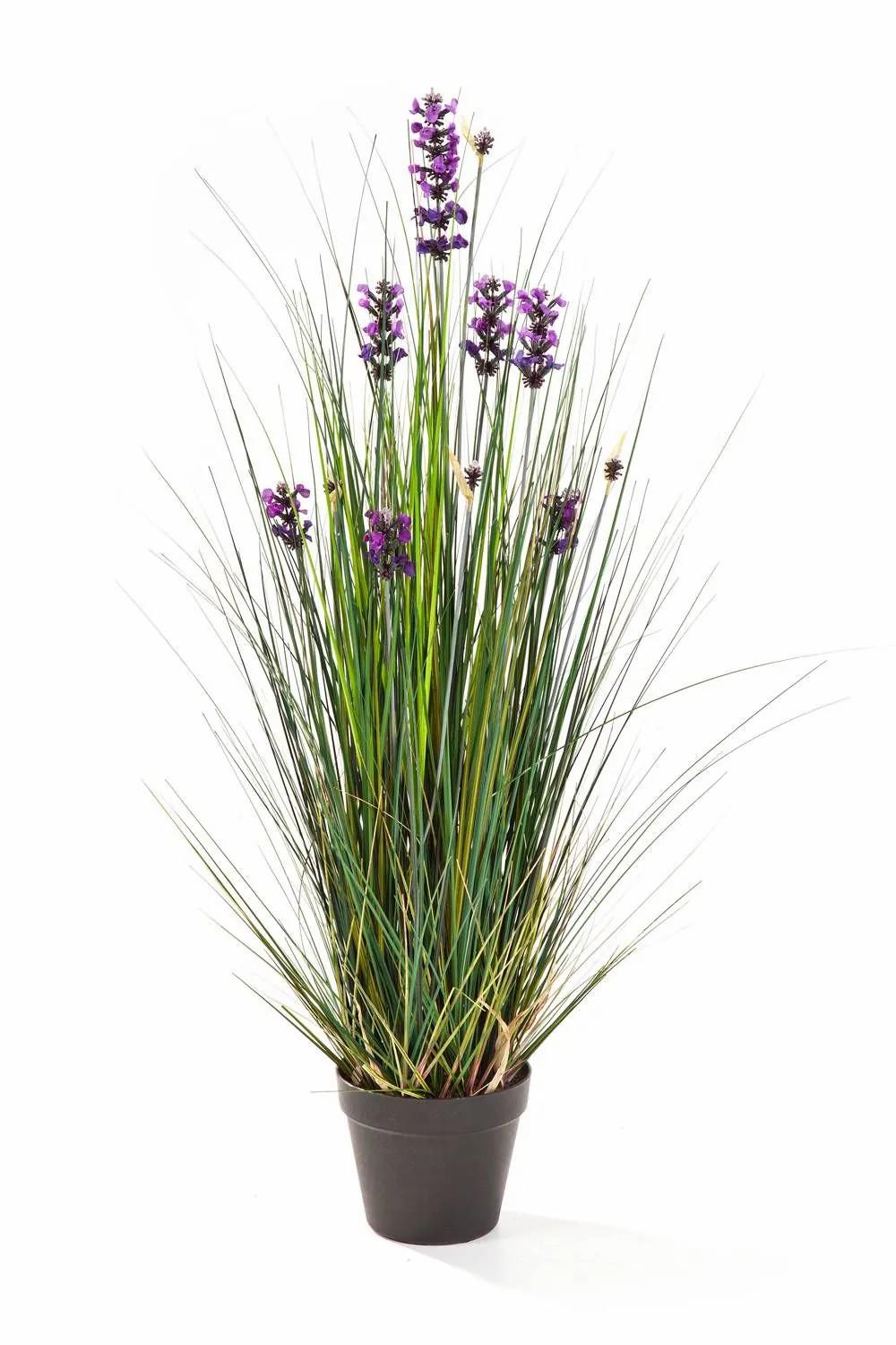 Lavender | Artificial Lavender Grass Frederica, Purple, 3Ft/90Cm Artificial Flowers Lavender