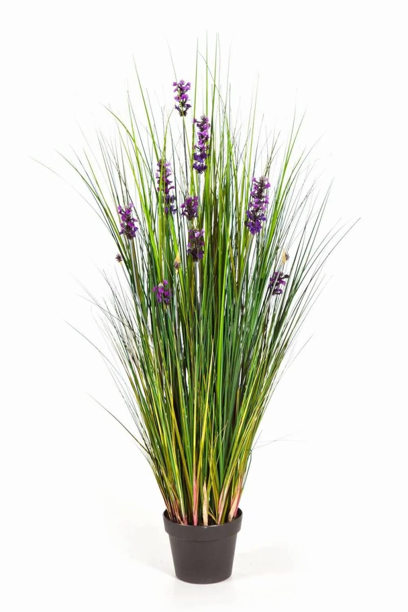 Lavender | Artificial Lavender Grass Frederica, Purple, 4Ft/120Cm Artificial Flowers Lavender