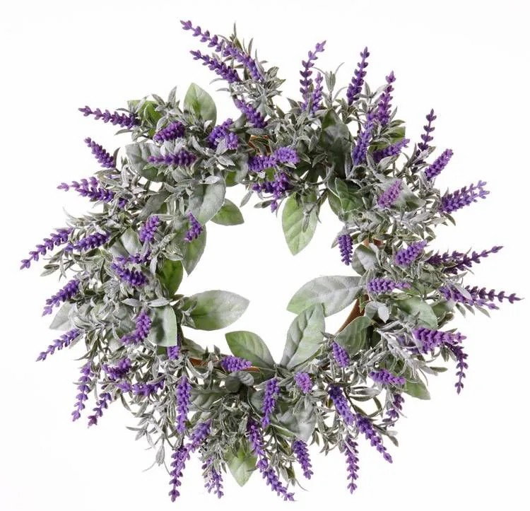 Lavender | Artificial Lavender Wreath Lodos, Violet, Ø12"/30Cm Artificial Flowers Lavender