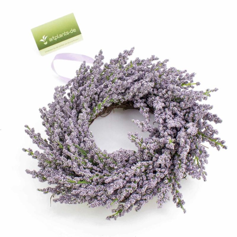 Lavender | Artificial Lavender Wreath Ylvie, Violet, Ø10"/25Cm Artificial Flowers Lavender