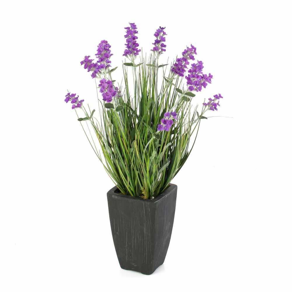 Lavender | Plastic Lavender Felicitas In Decorative Pot, Purple, 18"/45Cm, Ø1.2"/3Cm Artificial Flowers Lavender