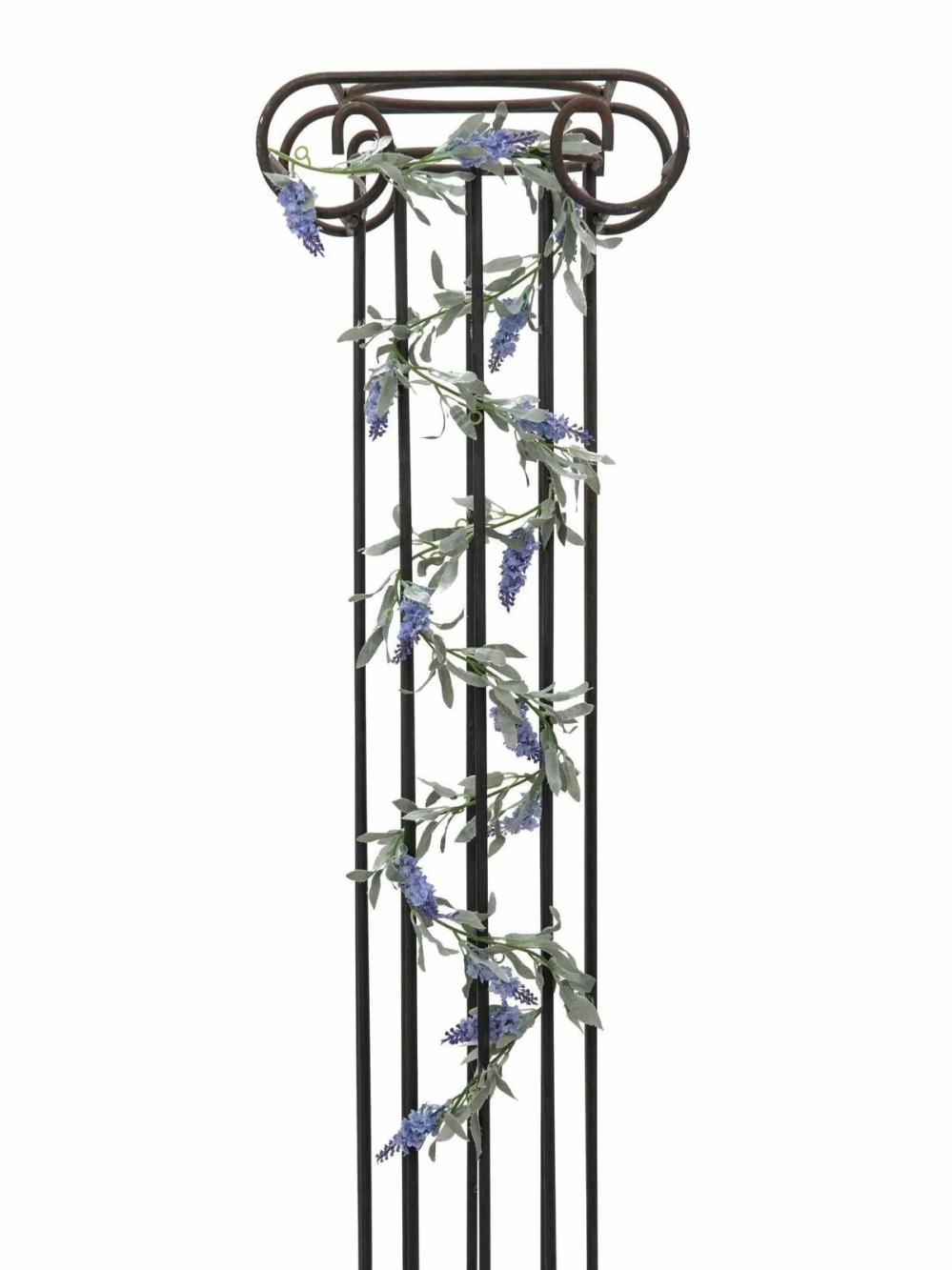 Lavender | Plastic Lavender Garland Spencer, Blue, 6Ft/180Cm, Ø0.8"2Cm Artificial Flowers Blue