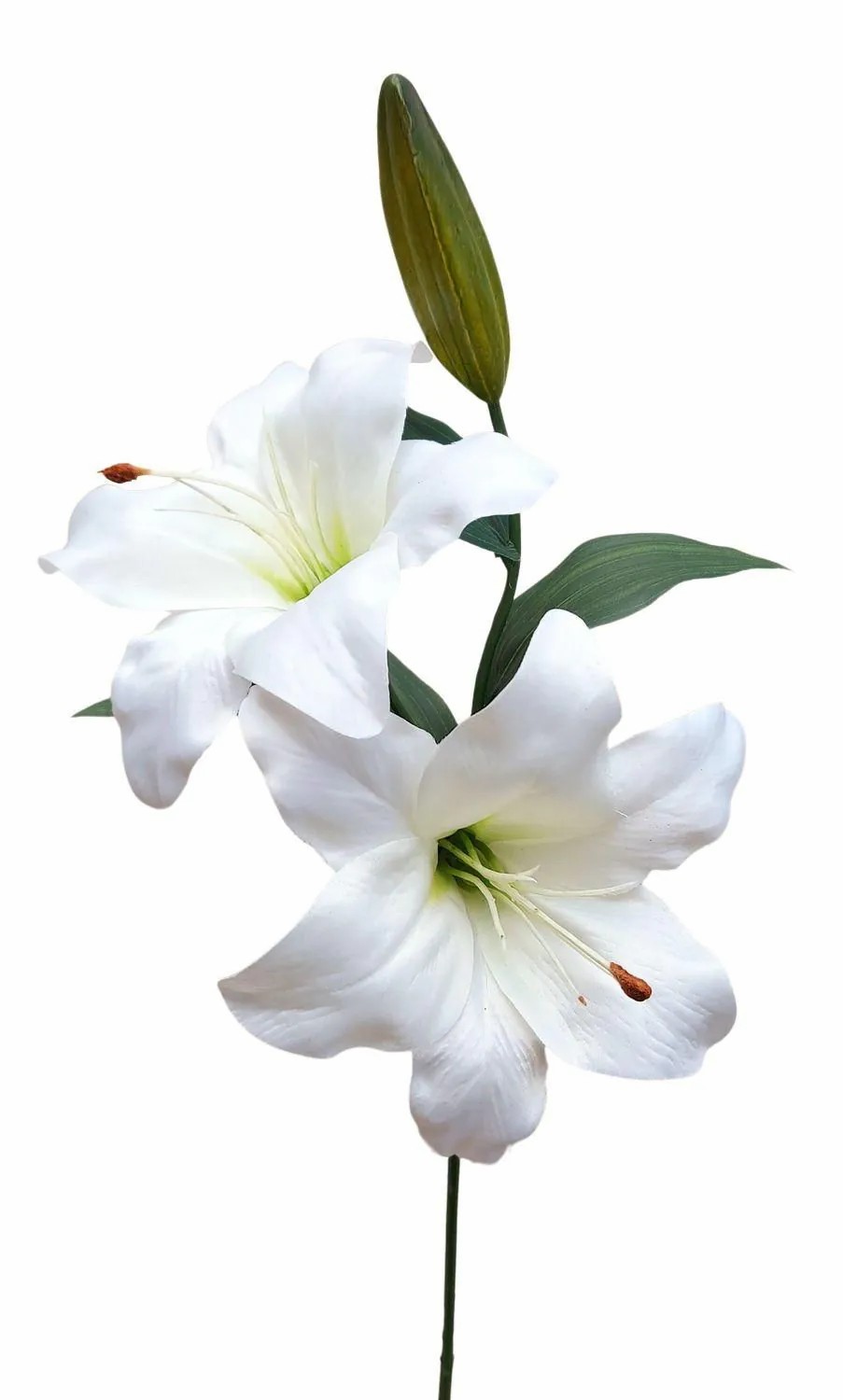 Lilies | Artificial Flower Branch Lily Rodehilde, Cream-White, 26"/65Cm Artificial Flowers Lilies