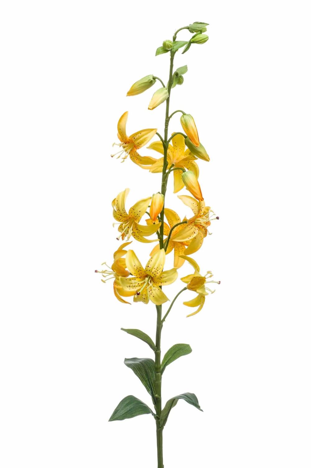 Lilies | Artificial Tiger Lily Kazuko, Yellow, 3Ft/95Cm Artificial Flowers Lilies