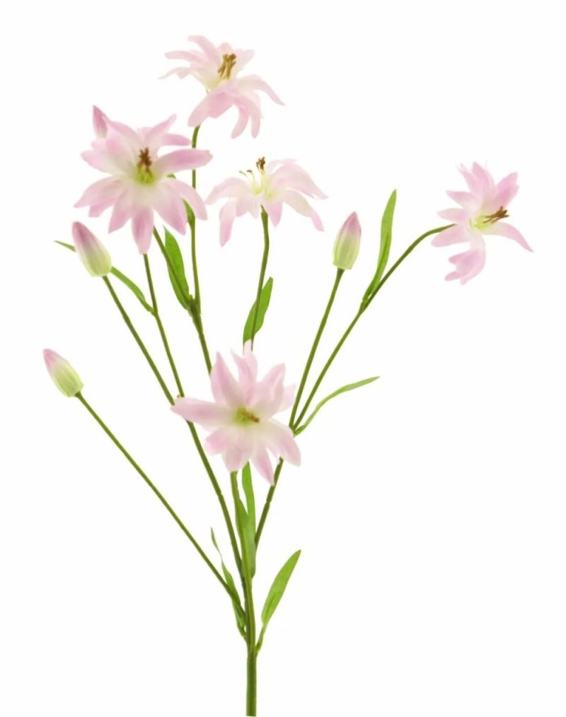 Lilies | Artificial Wild Lily Branch Wenhao, Pink-Cream, 3Ft/95Cm Artificial Flowers Lilies