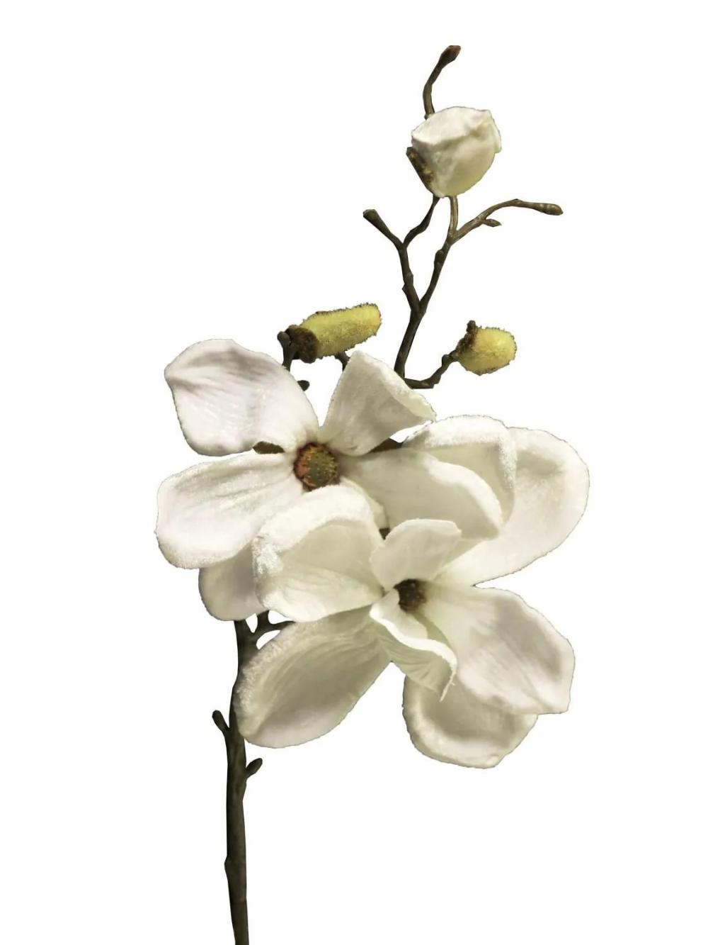 Magnolia | Velvet Magnolia Yunfan, Cream, 18"/45Cm Artificial Flowers Magnolia